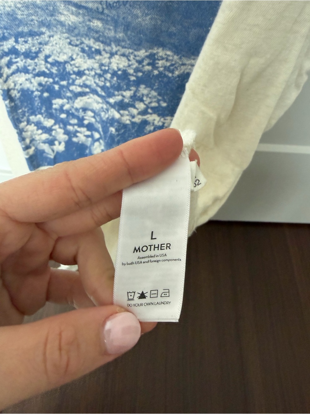 MOTHER Wildflowers Graphic Tee - Blue on Cream - Picture 4 of 4